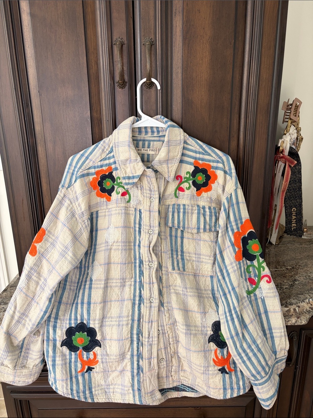 WE THE FREE FREE EMBROIDERED SASHIKO SHIRT JACKET SMALL